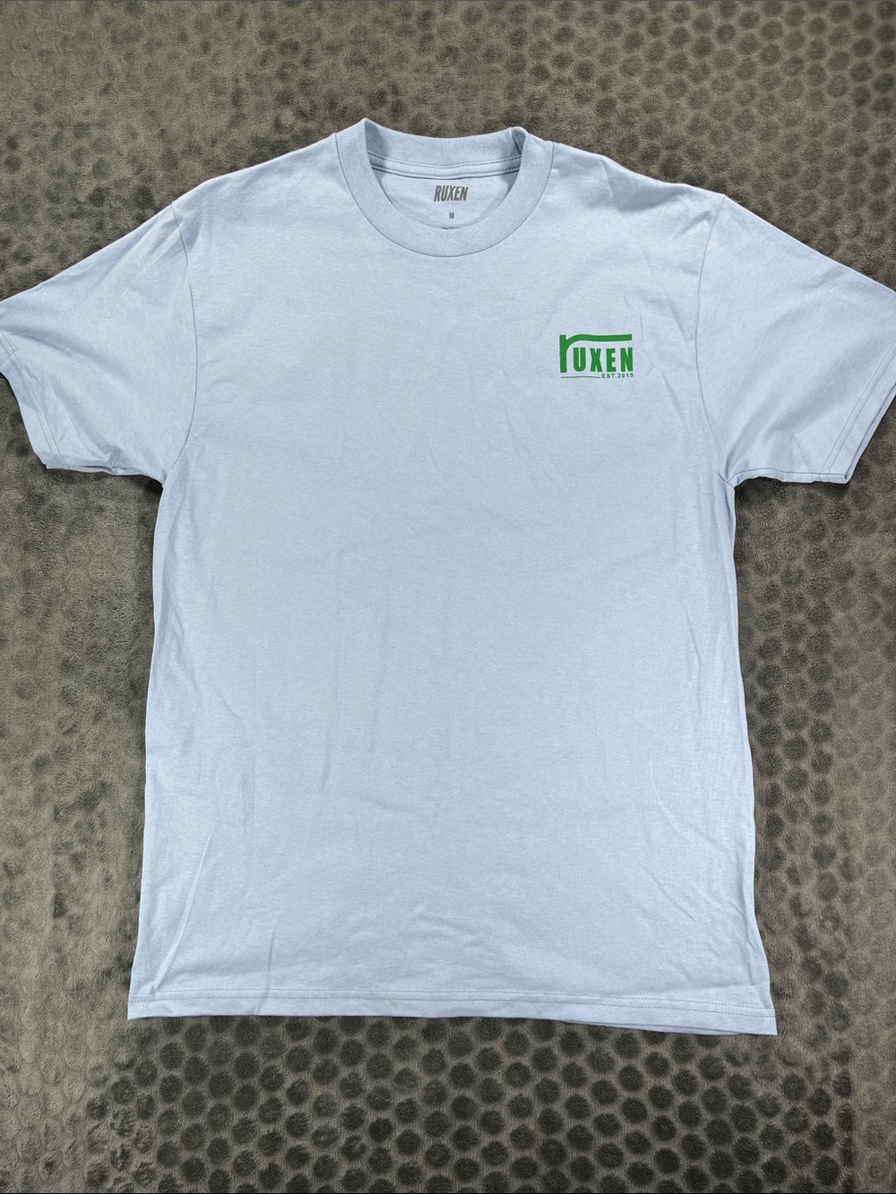 Ruxen Men’s Sky Blue Logo Crew Neck T-Shirt